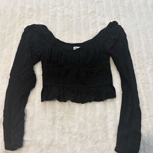 Hollister Black Long Sleeve Women's Blouse